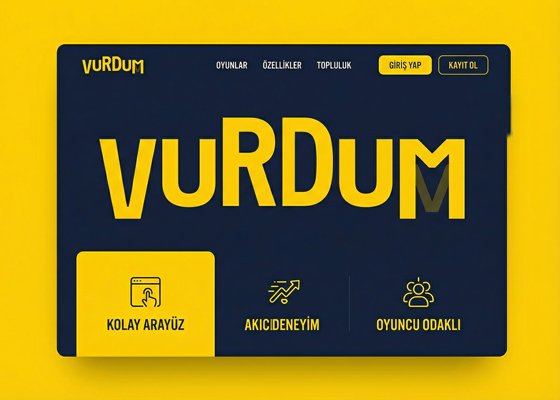 Vurdum kullanıcı dostu arayüz tasarımı ve oyun seçim ekranı