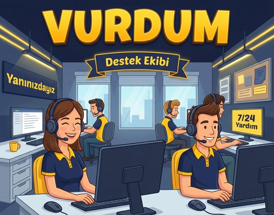 Vurdum oyuncu desteği ve sorun giderme ekibi görseli